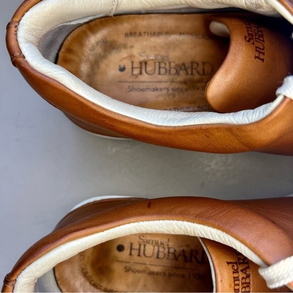 Samuel Hubbard Fast Burnished Tan Brown Leather Lace Up Sneaker Shoes Men’s 8 - Picture 3 of 16